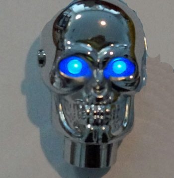 Chrome Skull Gear Knob with LED